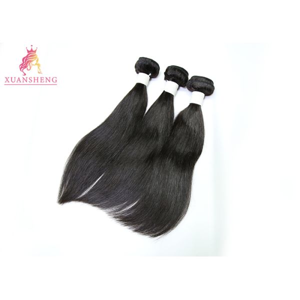 Natural Black Peruvian Human Hair / Straight Hair Bundles No Shedding