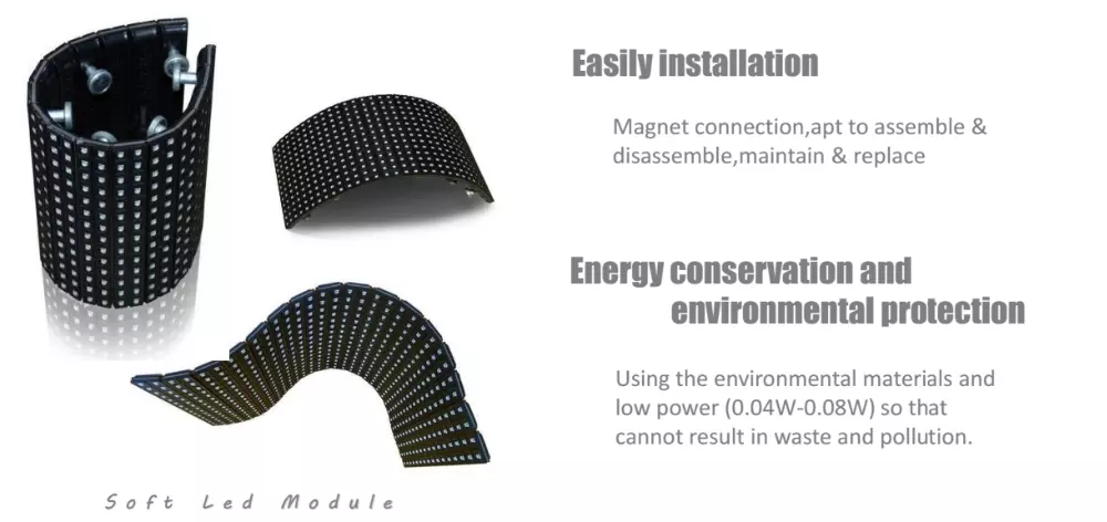 High Definition Flexible LED Display P2.5 Soft Module 1000 Nits For Curved Screen