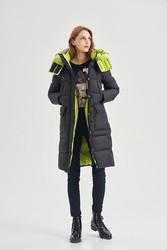 FODARLLOY Women's Down Coats Jacket Women's Zipper Slim Hooded Coat Female Warm Parkas Long Puffer Coats