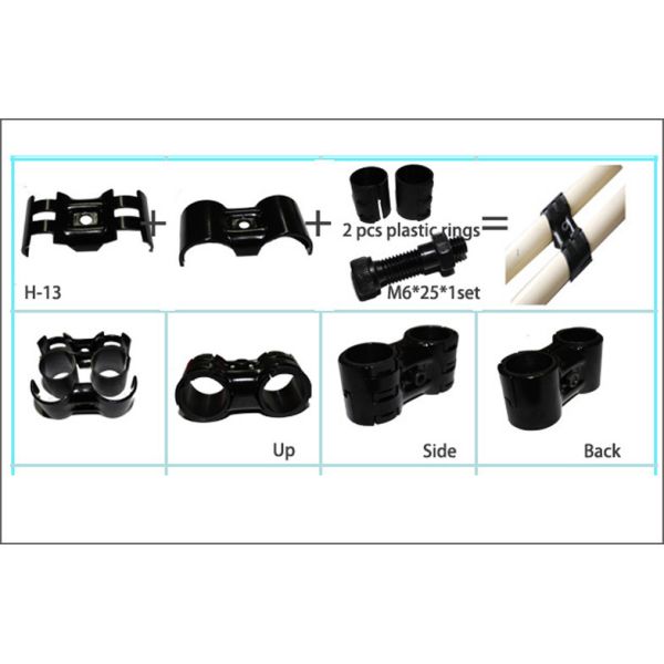 Corner Welded Soldered Joint Metal Pipe Connectors Electrophoresis Black For 28mm Pipe