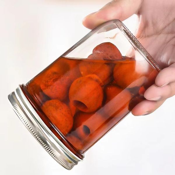 Настраиваемая прозрачная стеклянная банка для хранения, стеклянная бутылка для соуса из икры, стеклянная бутылка с алюминиевой крышкой, запечатанная банка