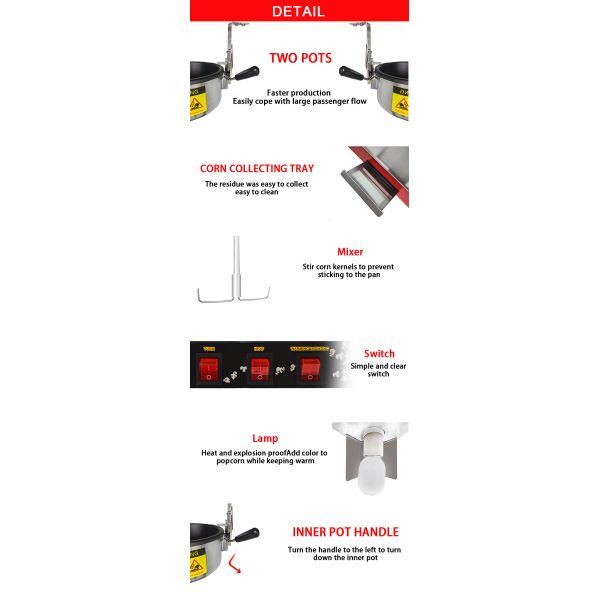 860*420*740 мм Электрическая большая двойная кастрюля попкорна для линии переработки закусок