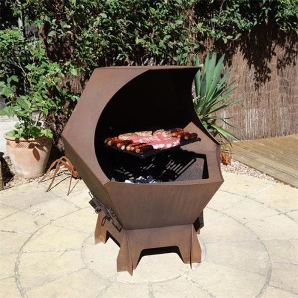 Da grade de aço do ASSADO de Corten do decaedro fogo exterior Pit And Barbecue Grill
