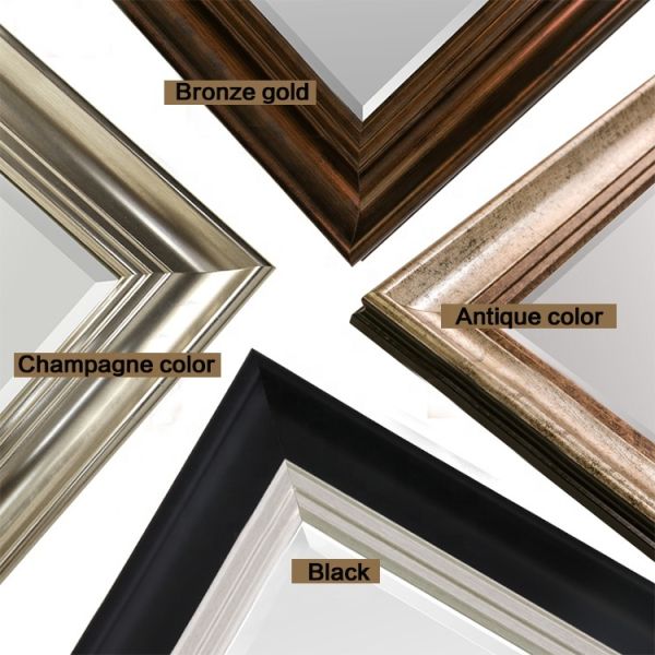 Luxury Baroque Style Full Length Mirror With PS Frame / Copper Free Silver Glass