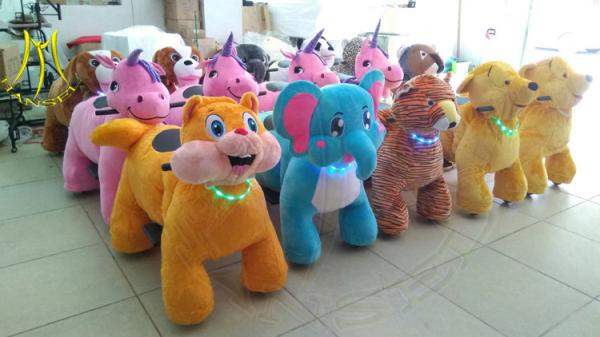 Hansel hot-selling plush coins zippy electric rides electric animal toy car for plaza