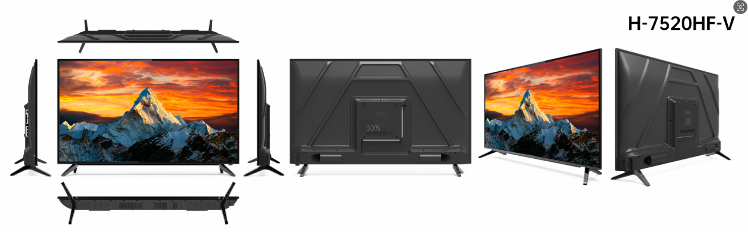 Tempered Glass 75 Inch 4k TV 480i Resolution High Speed And Easy Operation