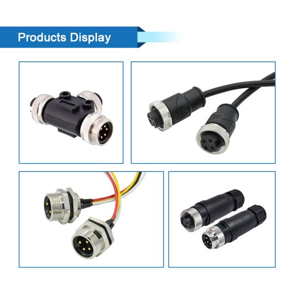 Waterproof M8 Mini Connector Metal 4pin Panel Mount Connector
