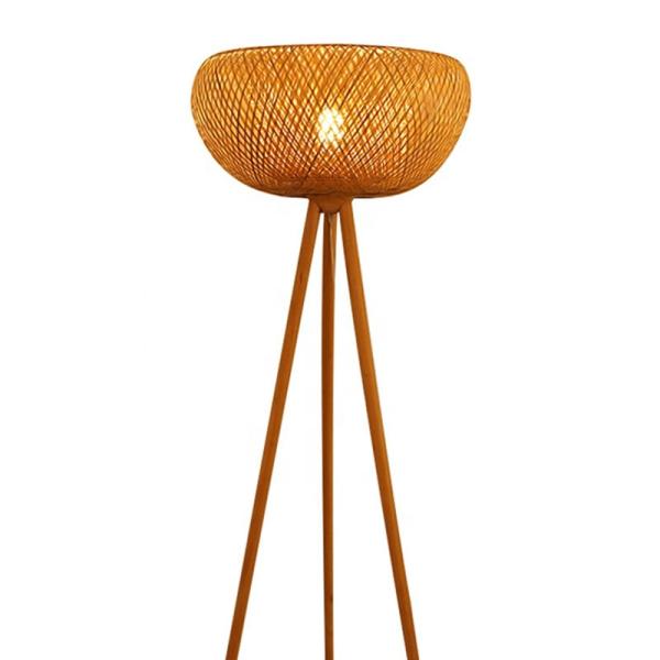 Weaving rattan wicker bamboo floor lamp for living room minimalist light（WH-WFL-16)