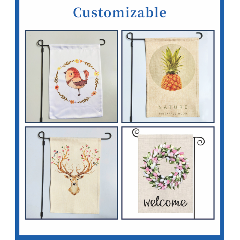 ZELOYAUT Wholesale Sublimation Blanks Hot Sales Sublimation Garden Flag Personalized Flax Flag Lawn and Courtyard Decorations