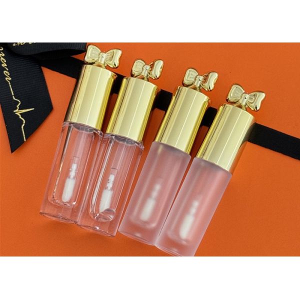 Custom Logo 2.5ml Golden bow tie Top Lipgloss tube For Comestic Packaging