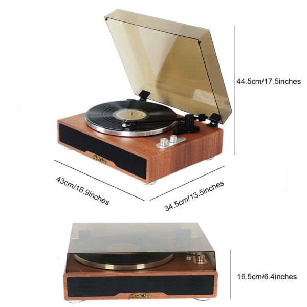 Vinyl Record Player Bluetooth Speaker Vintage Wooden Gramophone Bluetooth Speaker