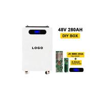 Batería vertical de 280Ah caja de baterías DIY con ruedas y caja de pie de metal blanco