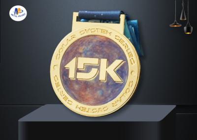 Colorful Printing Custom Sports Medals 15K Medailles With Heat Transfer Ribbon