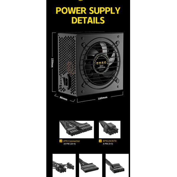 T9-650-350W PC PSU Switching Power Supply 160*150*86mm RoHS