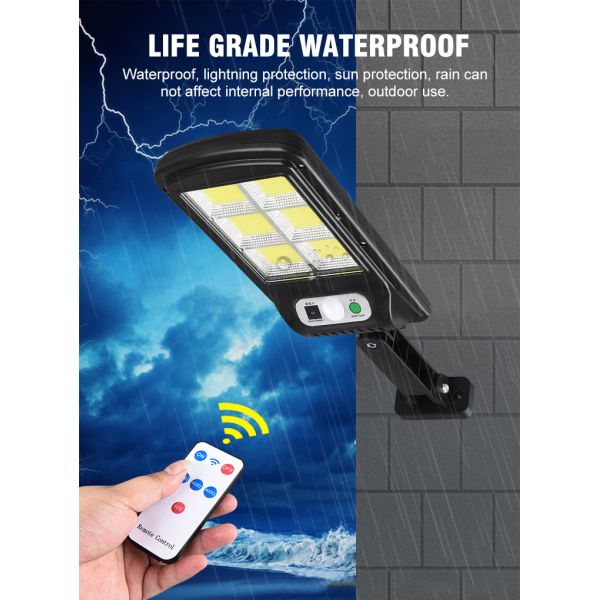 Solar Light 128 COB Large Outdoor Solar Waterproof Street Light Garden Infrared Sensor Motion Sensor Smart Remote Control Light
