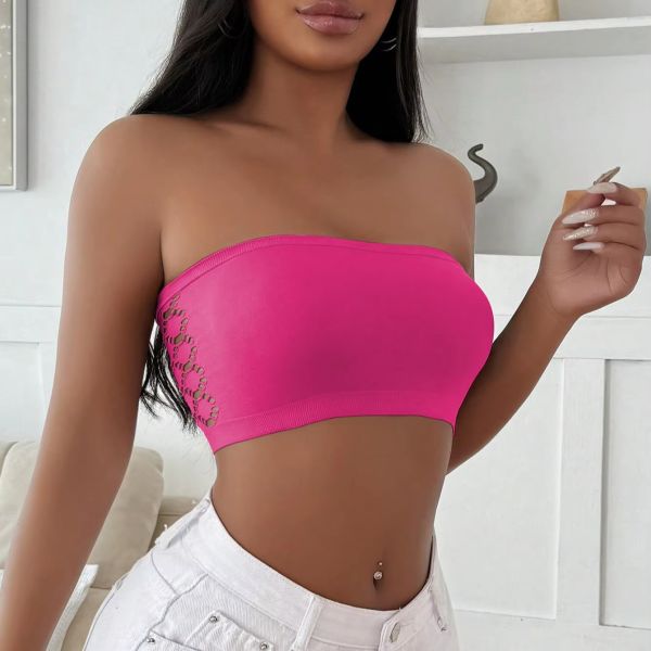 Women Bandeau Top One-piece Hot New Seamless Hollow Tube Top Seamless Breathable Elastic Underwear  Bandeau Top Women