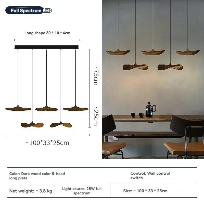 Japanese Wabi-sabi Style Retro Solid Wood Staircase Chandelier(WH-NC-156)