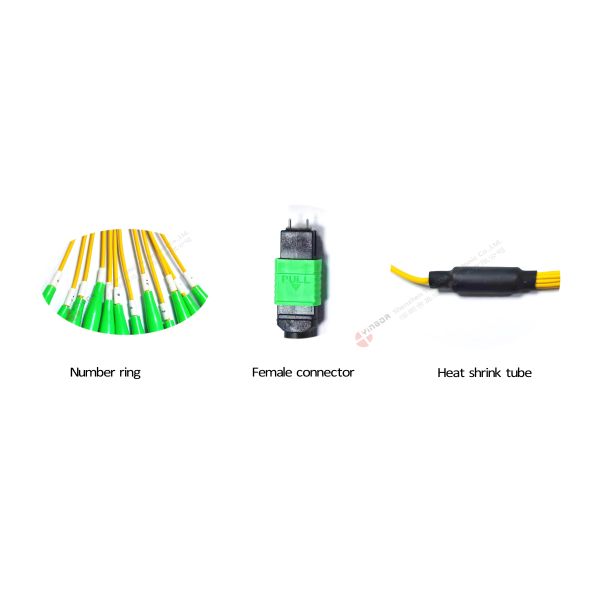 YINGDA высокоскоростной 8Fiber MPO мужской на LC OM3 Fanout Patch Cord Single Mode 9/125um Breakout 100G 400G