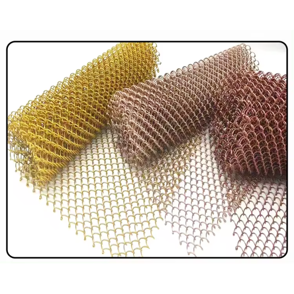 Colorful Aluminum Coil Drapery Decorative Room Divider Large Metal Mesh Water Curtain Wall Waterfall