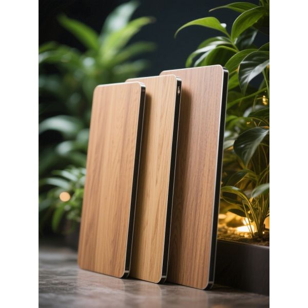 FR Wooden Finish Aluminum Composite Sheet Acp Panels Exterior  Wide Slat  Cladding For Gates