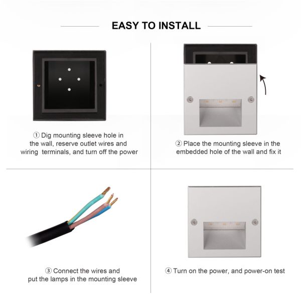 SMD LED Step Light IP65 Modern Design Aluminum Material Wall Recessed 2W For Corridor