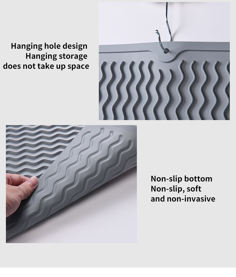 Custom Eco-friendly Silicone Dish Drying Mat Heat Resistant Trivet for Kitchen Counter