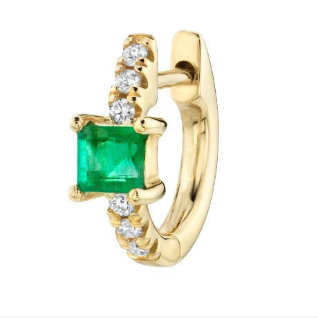 925 Sterling Silver Mini Gold Plated Baguette Hoop Huggie Earrings для женщин Ювелирные изделия