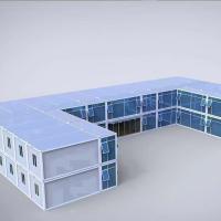 Hôtel sécurisé, simple et polyvalent, salle de séjour à plusieurs étages, maison en boîte, haute performance
