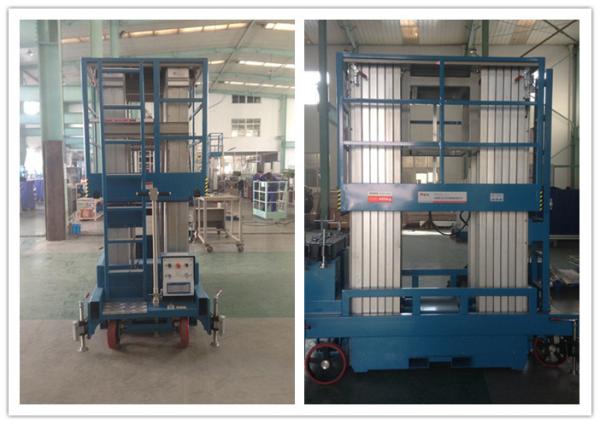 300kg Capacity Aerial Vertical Mast Lift Four Mast 14 Meter For Two Men