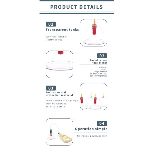 12PCS Plastic Hijama Cupping Set For Body Massage