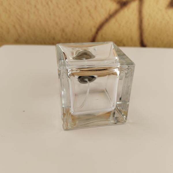 Clear Frosted Flat Square Empty Glass Perfume Bottle 15ml 30ml 50ml 60ml with Glass Cap