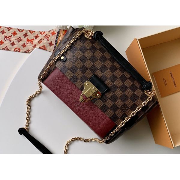 M40108 M40109 M401130 M40312 Damier Ebene Carvas And Soft Cowhide With Unique Design Chain Cross-Body Bag
