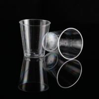 1.5OZ Copo de plástico PS de material duro transparente com logotipo personalizado para sumo e vinho