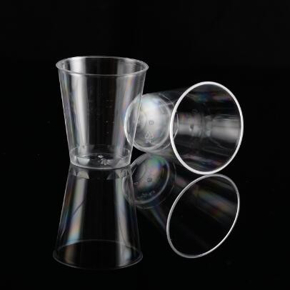 1.5OZ Прозрачный твердый материал PS Пластиковые чашки с индивидуальным логотипом для соков и вина