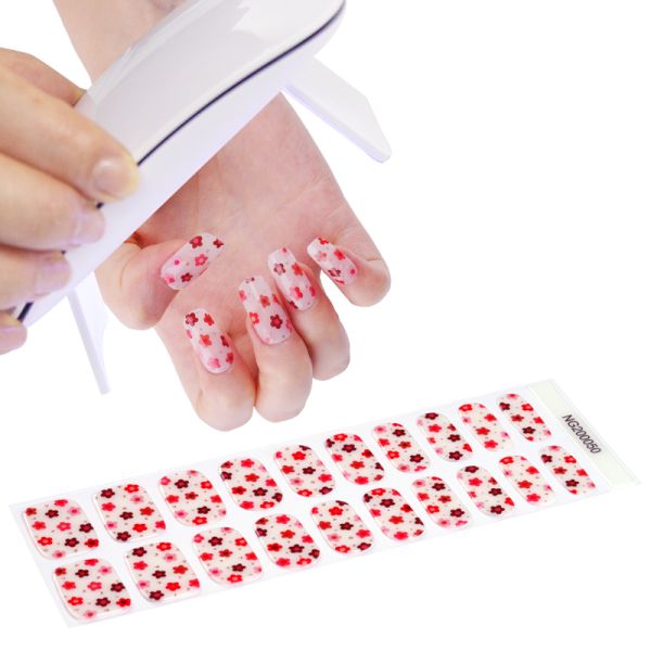 2023 Uv gel french style nail beauty product wholesale new UV Gel Nail stickers semi cured gel nail wraps
