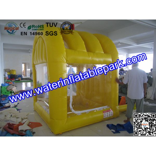 Yellow Inflatable Cash Cube For Play Center / Advertising Inflatable Cash Game