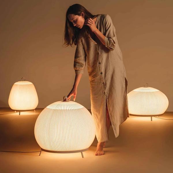 Lámpara de pie JYLIGHTING, moderna, para comedor, estudio y dormitorio, con pantalla de tela, lámparas de techo LED, lámparas de pie redondas