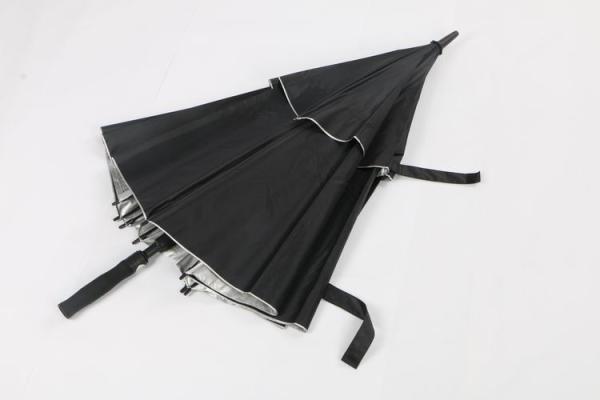 Custom Large Black Golf Umbrella , Wind Resistant Extra Long Golf Umbrella