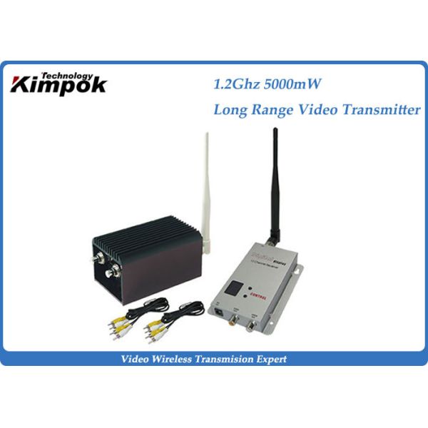 DC 12V Long Range Video Transmitter And Receiver , Wireless UAV Transmitter with 5000mW