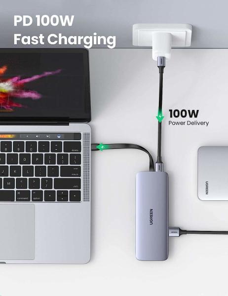 USB C Hub 9 in 1 USB Type C Multiport Adapter Dock with 4K HD-MI VGA Gigabit Ethernet PD Charging 3 USB 3.0 Ports