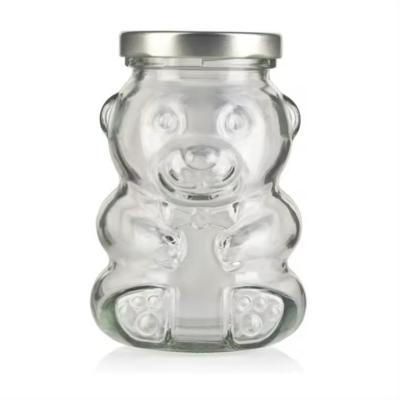 Garrafa de mel Garrafa de vidro vazia Garrafa de açúcar em forma de urso