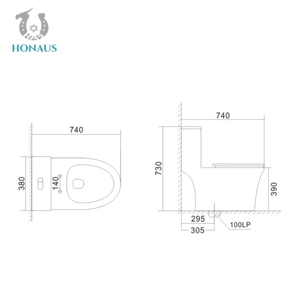 Modern Siphonic Close Coupled Bathroom Toilet Bowl Inodorous Single Piece Commode