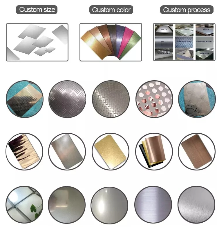 409L Mirror Stainless Steel Plate Sheets Embossed 8k BA Cold Rolled