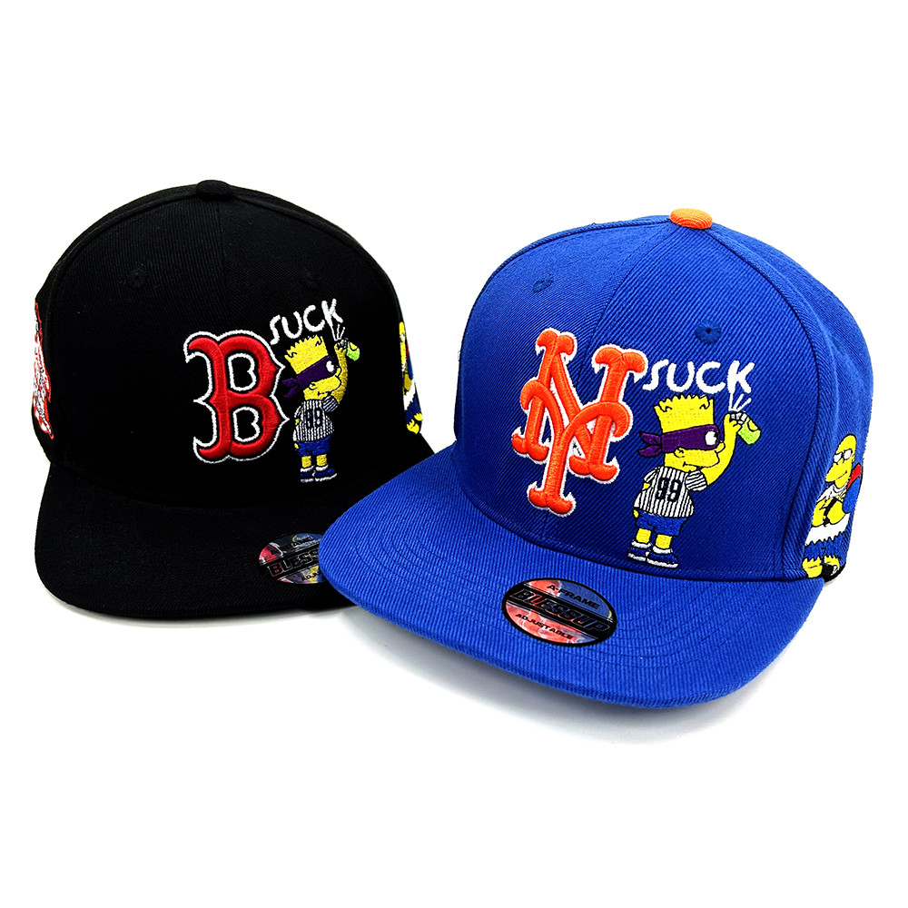 Customized 6 Panel Unisex Embroidered Snapback Caps Acrylic Flat Bill Hip Hop Adjustable