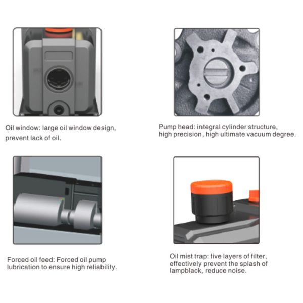 2RS - 4 Refrigeration Spare Parts Vacuum Pump Rotary Vane 12 CFM Single Stage