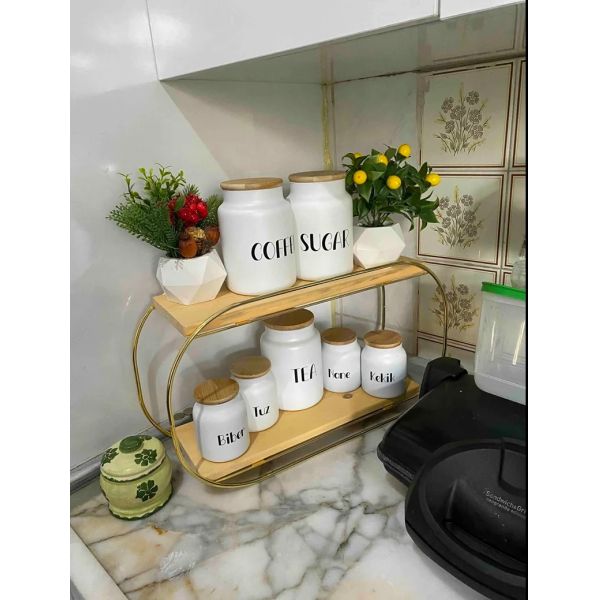 Bathroom Shelf Wooden Vanity Tray Countertop Organizer for Makeup Perfume Storage