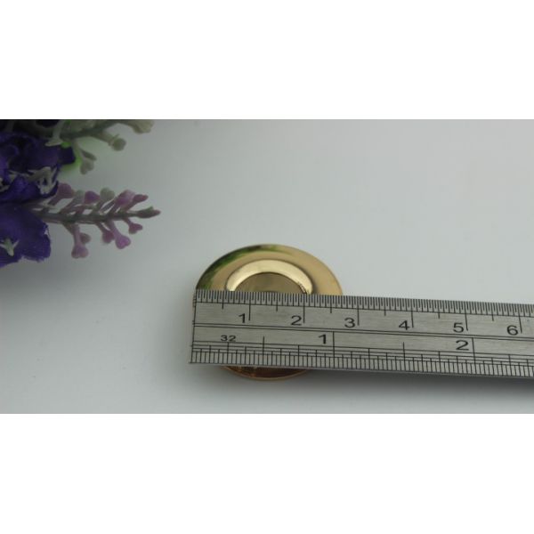Novelty zipper puller decorative round shape gunmetal color purse twist lock turn lock