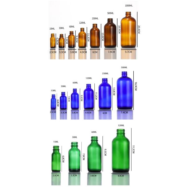 Childproof Tamper Cap Amber Glass Boston Bottle for Stock Empty Cosmetic Containers Customized Colors and Free Sample