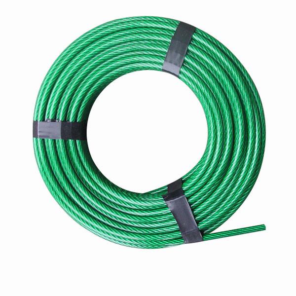 Résistance câble en acier recouvert de plastique câble en acier galvanisé revêtu de PVC