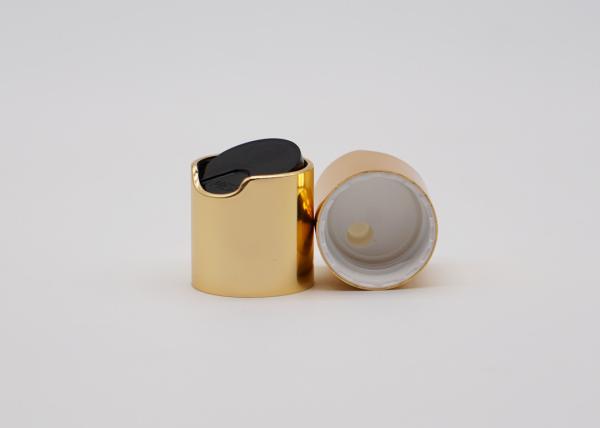 Tampão preto ou branco 24mm do tampão brilhante de alumínio cosmético da parte superior do disco do ouro dos PP do disco